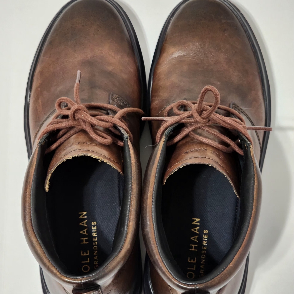 Cole Haan Men's Grand Pro Rally Chukka Shoes Brown Leather Size 9.5 Casual Comfy - Picture 9 of 13
